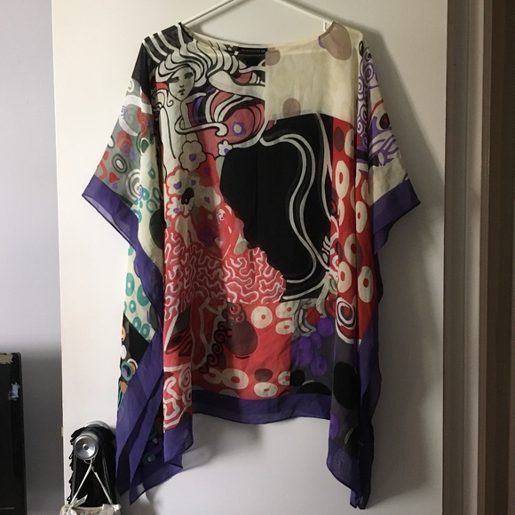 METROPOLITAN MUSEUM OF ART NYC Pure Silk Georgette Art To Wear Blouse On… - Picture 2 of 4